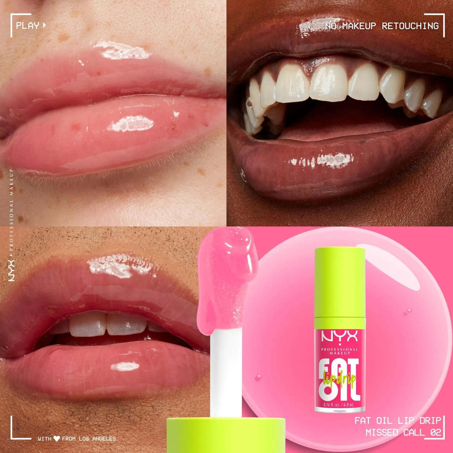 Набор увлажняющих блесков для губ «Fat Oil Lip Drip» от NYX Professional Makeup (4 штуки) Nyx Professional Makeup, Select Colour Name — фото 3