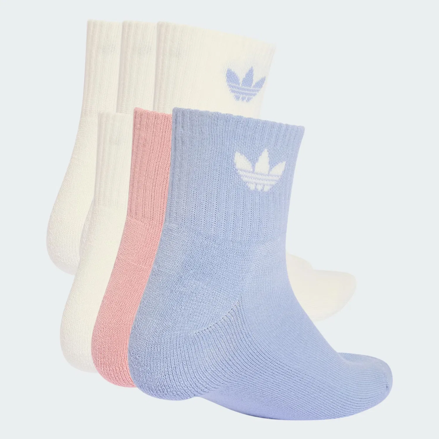 Носки Adidas Originals светло-бежевого, опалового и темно-розового цветов — фото 2