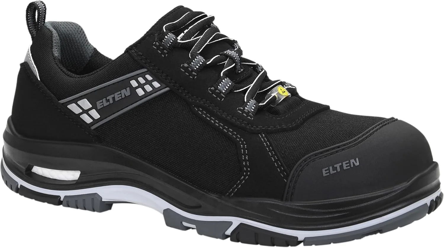 Мужские защитные ботинки ELTEN Ian XXTP Pro Gray Low ESD S3S с текстильным и пластиковым носком, легкие, классического дизайна, черный