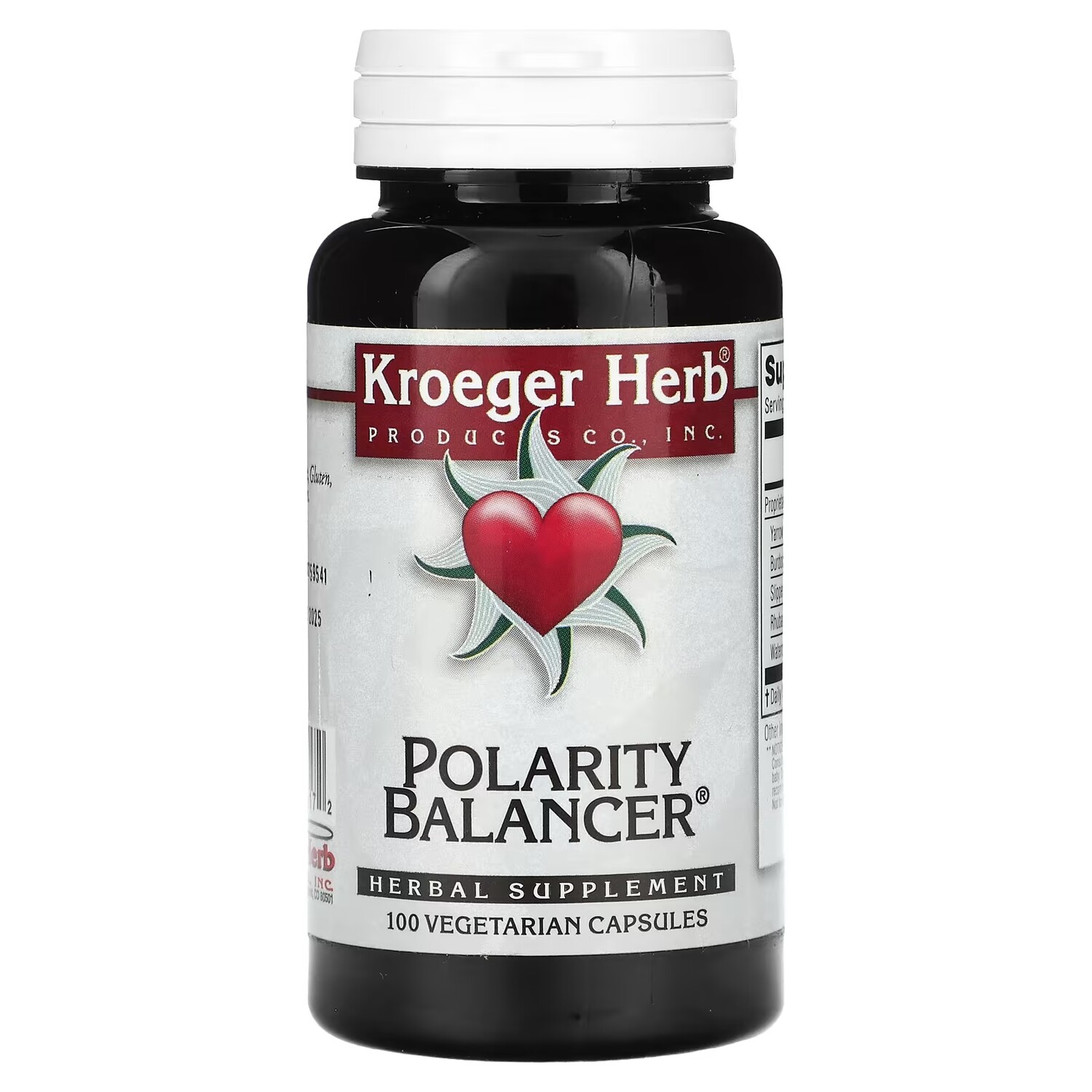 

Растительная добавка Kroeger Herb Co балансировщик полярности, 100 капсул