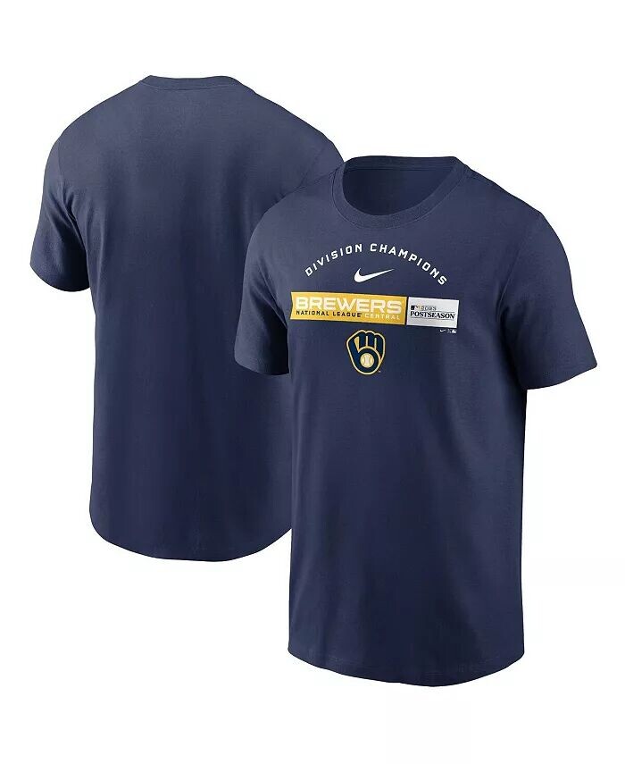 

Мужская темно-синяя футболка Milwaukee Brewers 2023 NL Central Division Champions Nike, синий