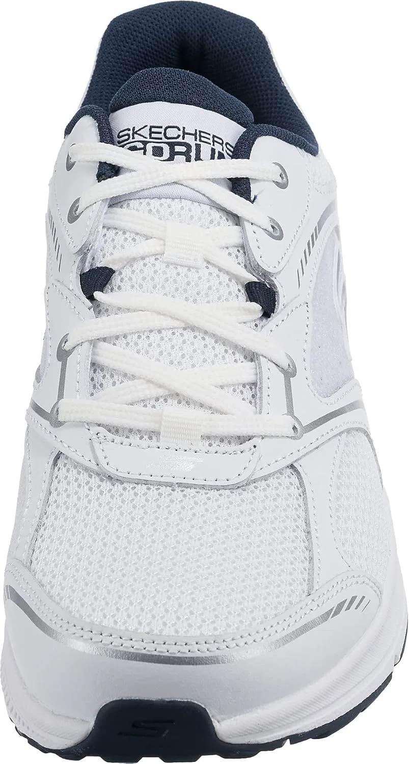 Мужские беговые кроссовки Skechers Go Run Consistent-Specie, White And Navy Leather Textile — фото 3