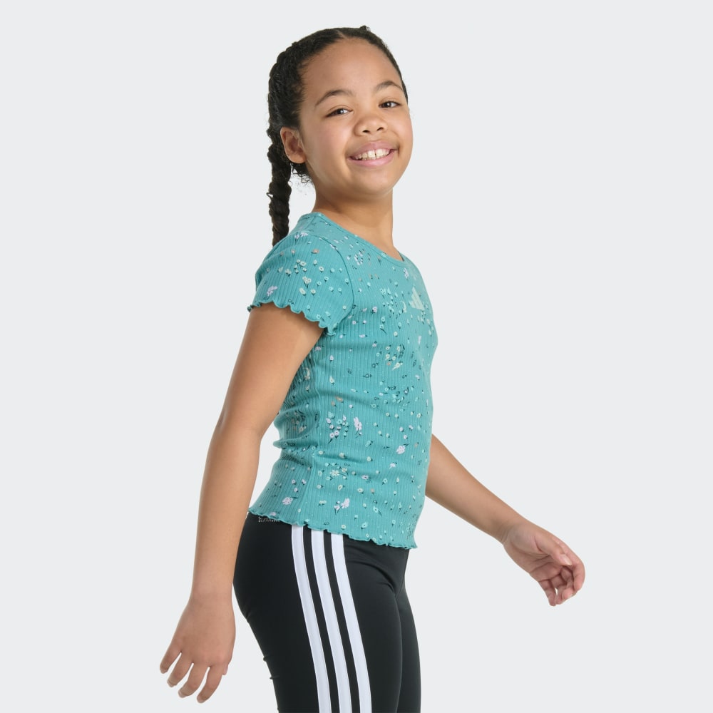 Футболка Adidas Short Sleeve Printed Baby Rib Tee, цвет Teal Dust — фото 4