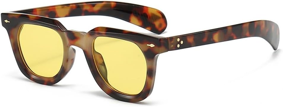 

Женские солнцезащитные очки для мужчин с заклепками в стиле панк, защита от ультрафиолета UV400, для занятий спортом на открытом воздухе, бега и езды на велосипеде generic, Leopard Yellow