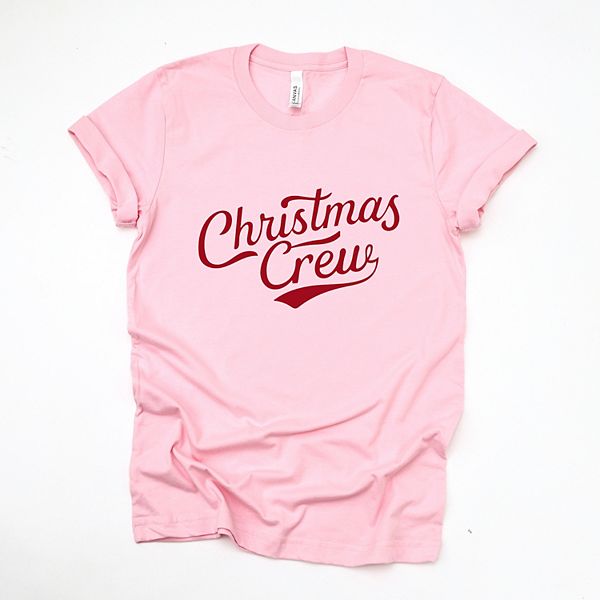 

Футболка с принтом Christmas crew cursive Simply Sage Market, Pink