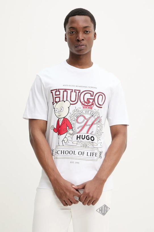 

Хлопковая футболка Hugo, белый