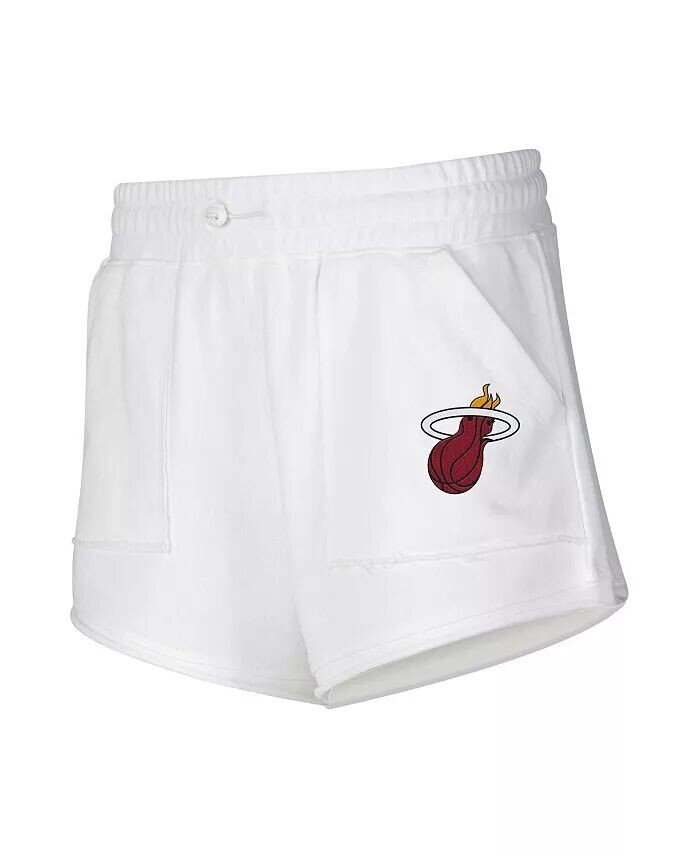 

Женские белые шорты Miami Heat Sunray Concepts Sport