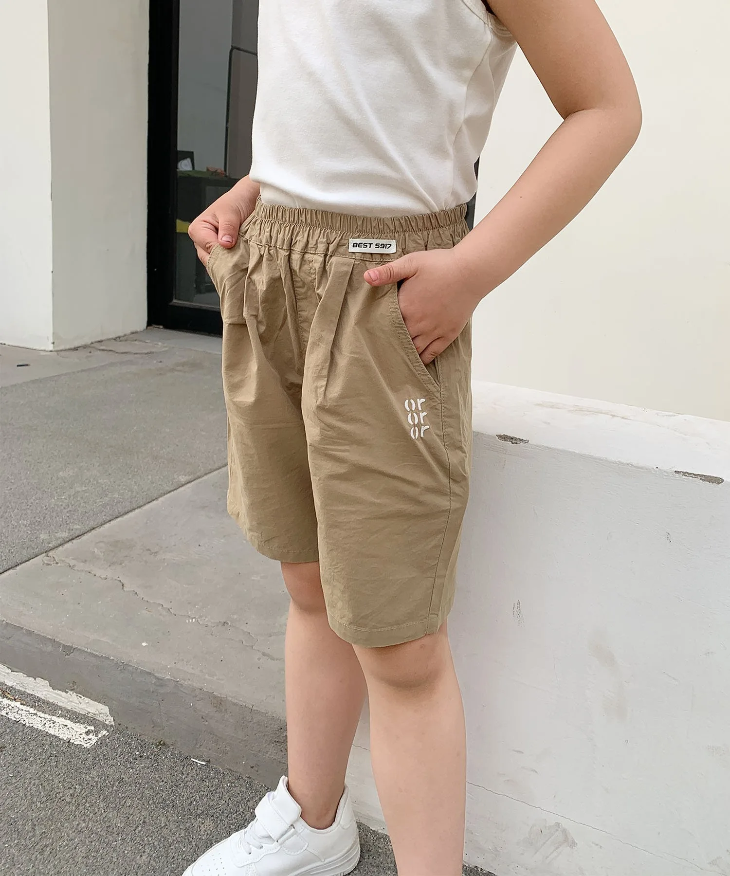 Детские шорты с логотипом Aimoha Kids, beige