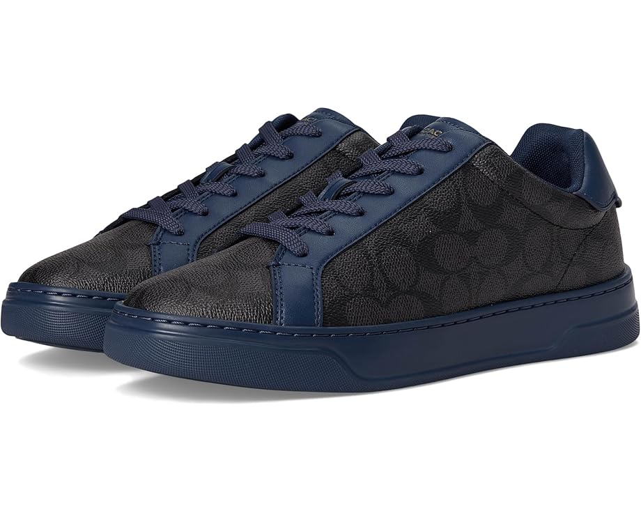 

Кроссовки COACH High Line Sneaker In Signature Canvas, цвет Deep Blue/Charcoal