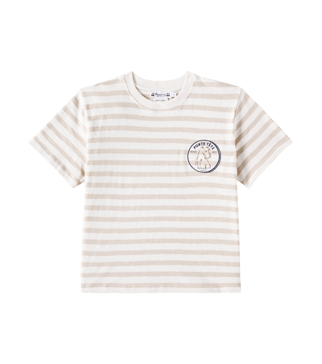 

Футболка Eidan из хлопкового джерси в полоску Bonpoint, Rayures Beige