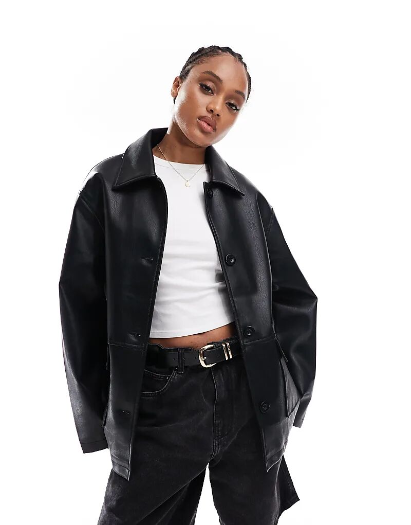 

Куртка Харрингтон ASOS DESIGN Tall из искусственной кожи черного цвета Asos Tall, Черный, Куртка Харрингтон ASOS DESIGN Tall из искусственной кожи черного цвета Asos Tall