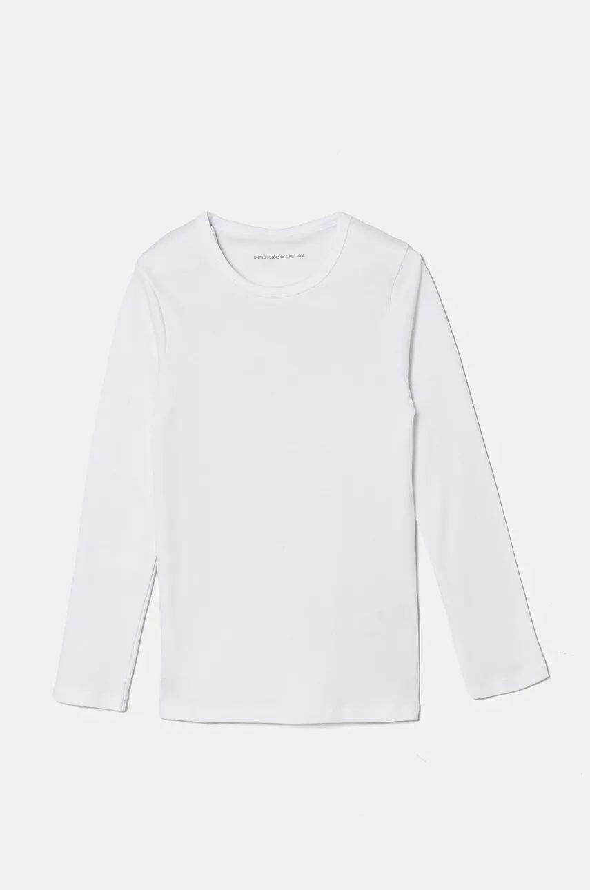 

Хлопковая рубашка с длинными рукавами United Colors of Benetton для мальчиков, белый
