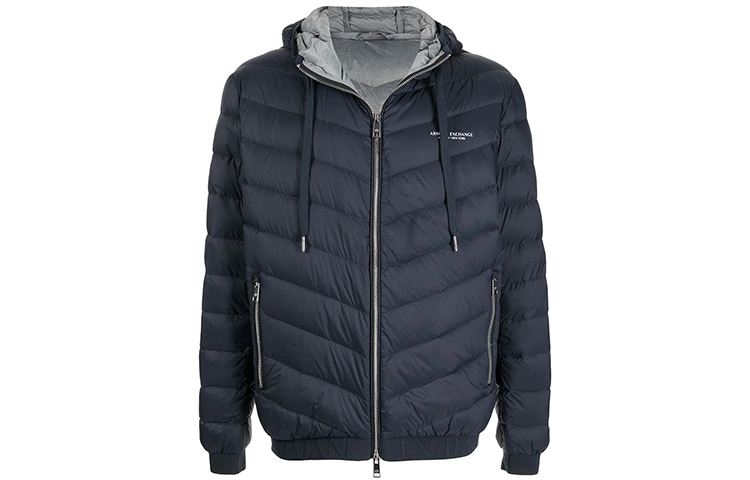 

Застегивающаяся на молнию худи с кулиской и утеплителем пух ARMANI EXCHANGE, темно-синий