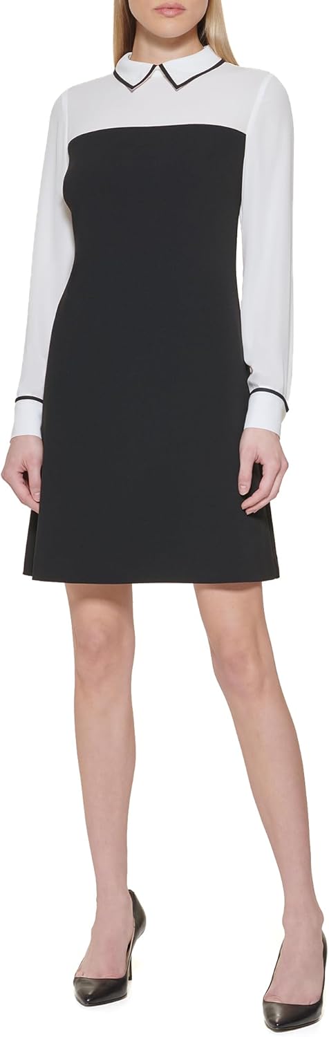 

Женское мини-платье Tommy Hilfiger с длинными рукавами и воротником, Black