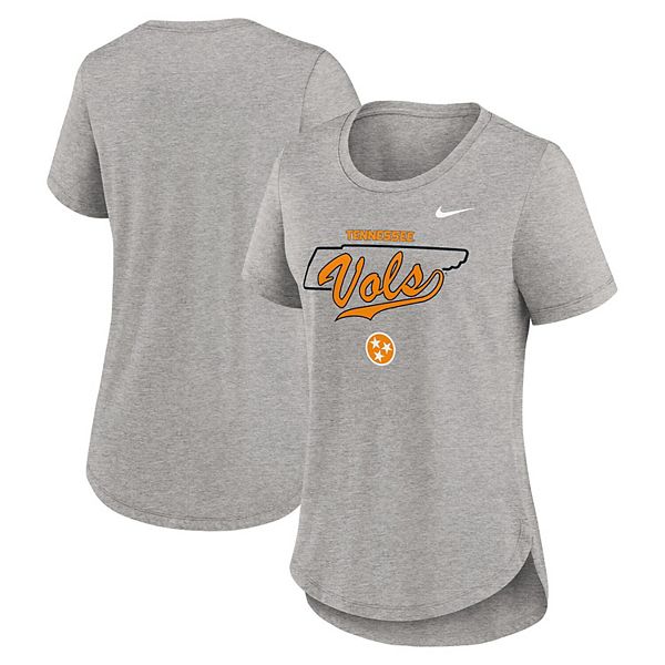 

Женская футболка heather gray tennessee volunteers local campus location mantra tri-blend Nike