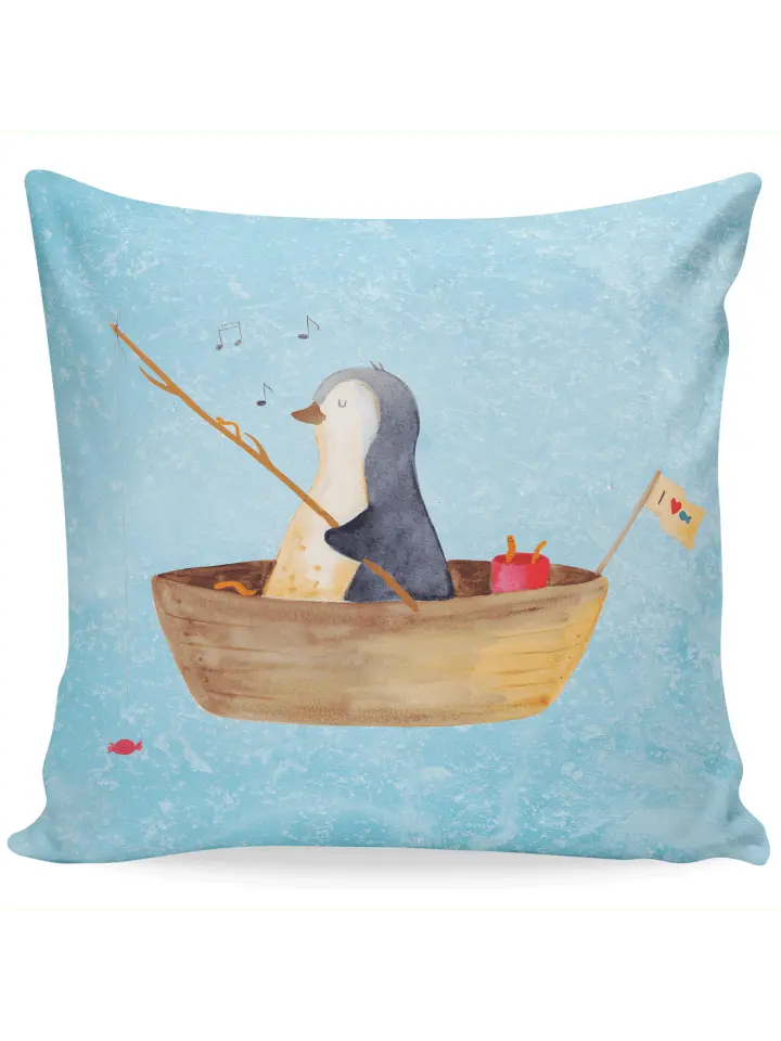 

Подушка Mr & Mrs Panda 40x40 Pinguin Angelboot, цвет eisblau