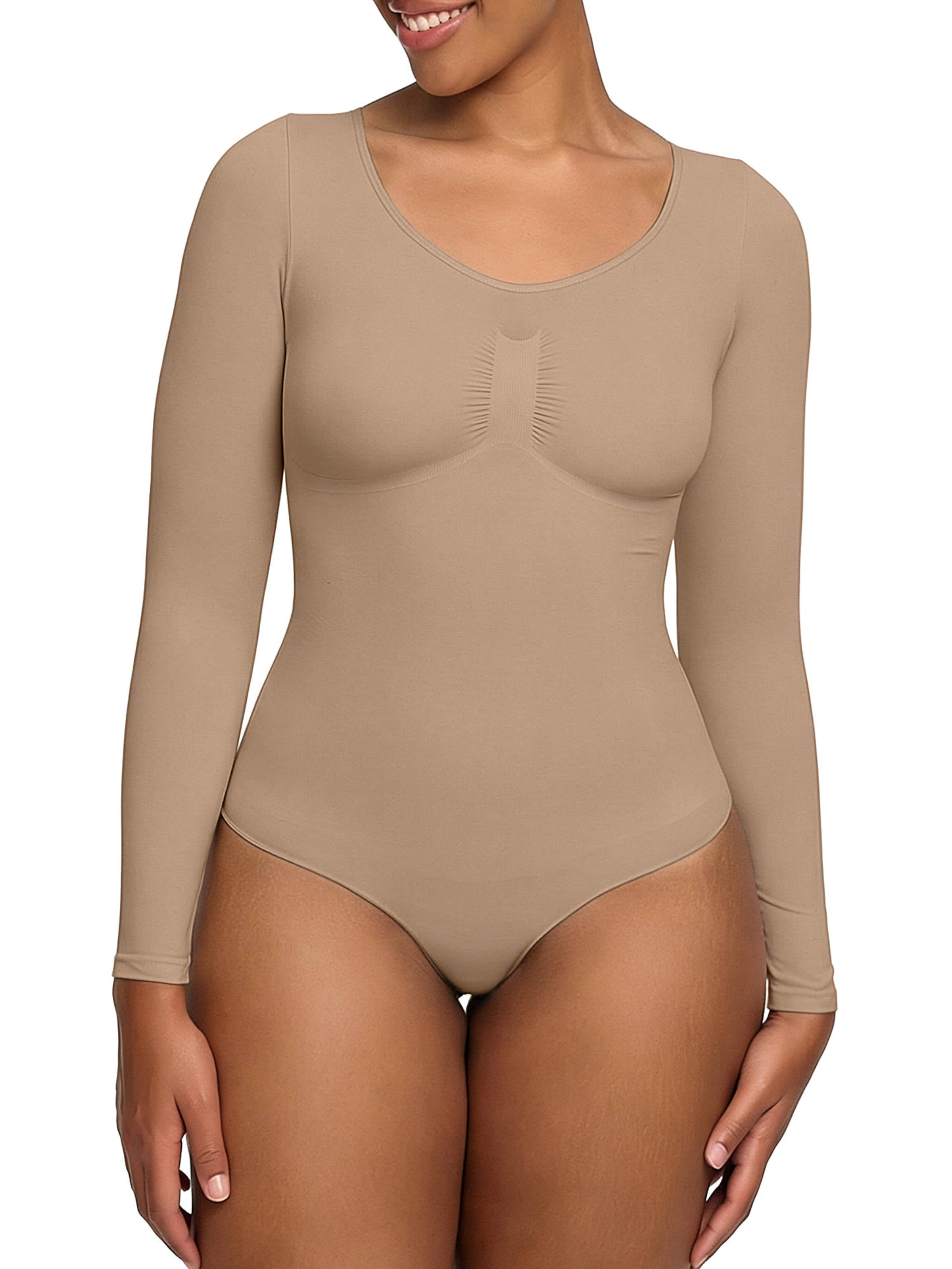 

Creamy Корректирующий боди 'Sculpting Shapewear Longsleeve mit Slip' в бежевом цвете