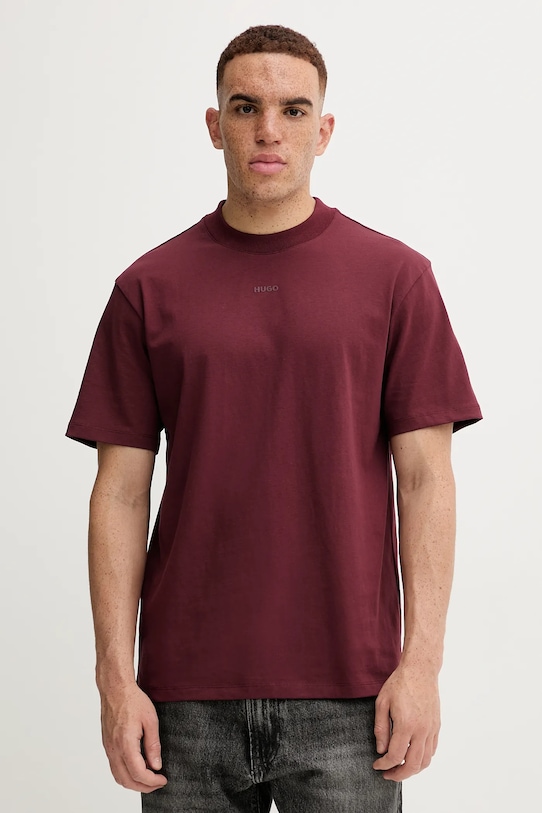 

Хлопковая футболка Hugo, бордовый