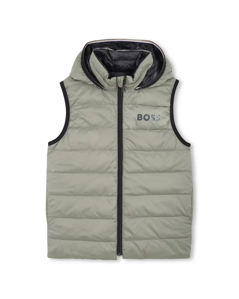 

Детский утепленный жилет BOSS Kidswear, темно-зеленый