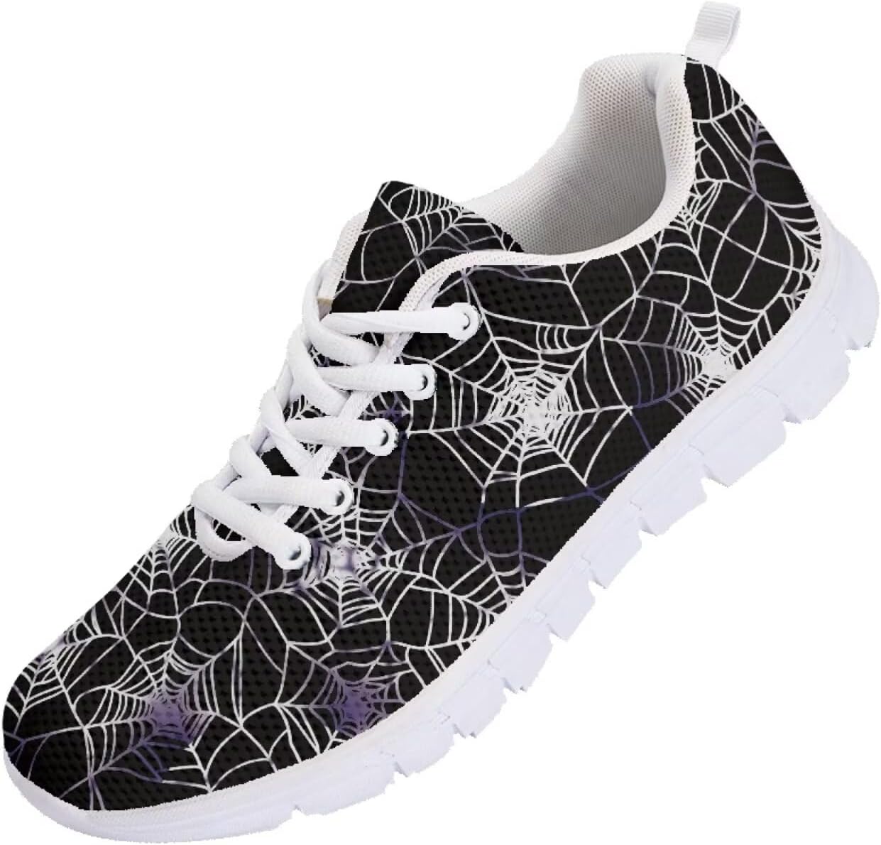 

Кроссовки Forchrinse для мужчин и женщин, Хэллоуин, легкие спортивные с шнуровкой, Halloween Spider Web Printed