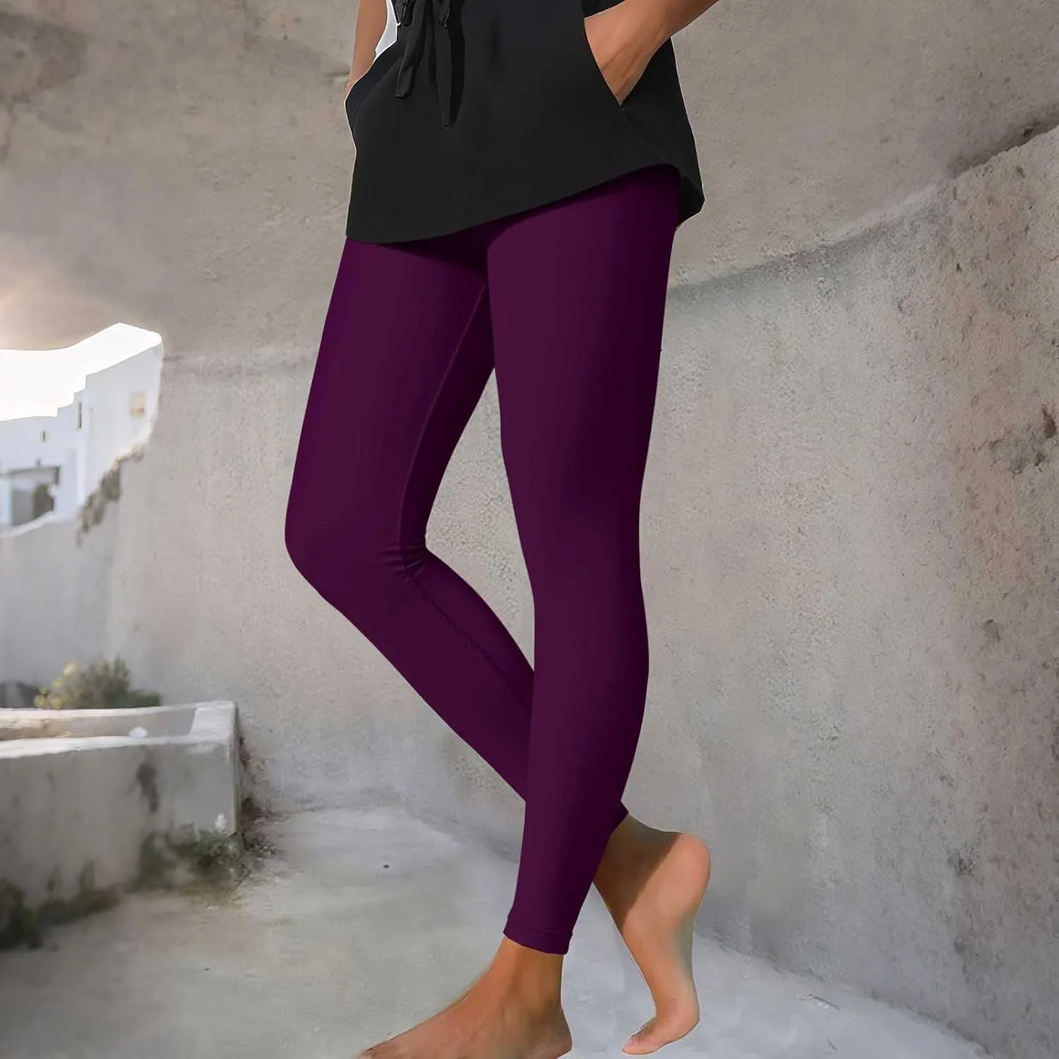 Высокие леггинсы для женщин Comfort Full Length Capri с эффектом подтяжки живота и ягодиц — фото 4