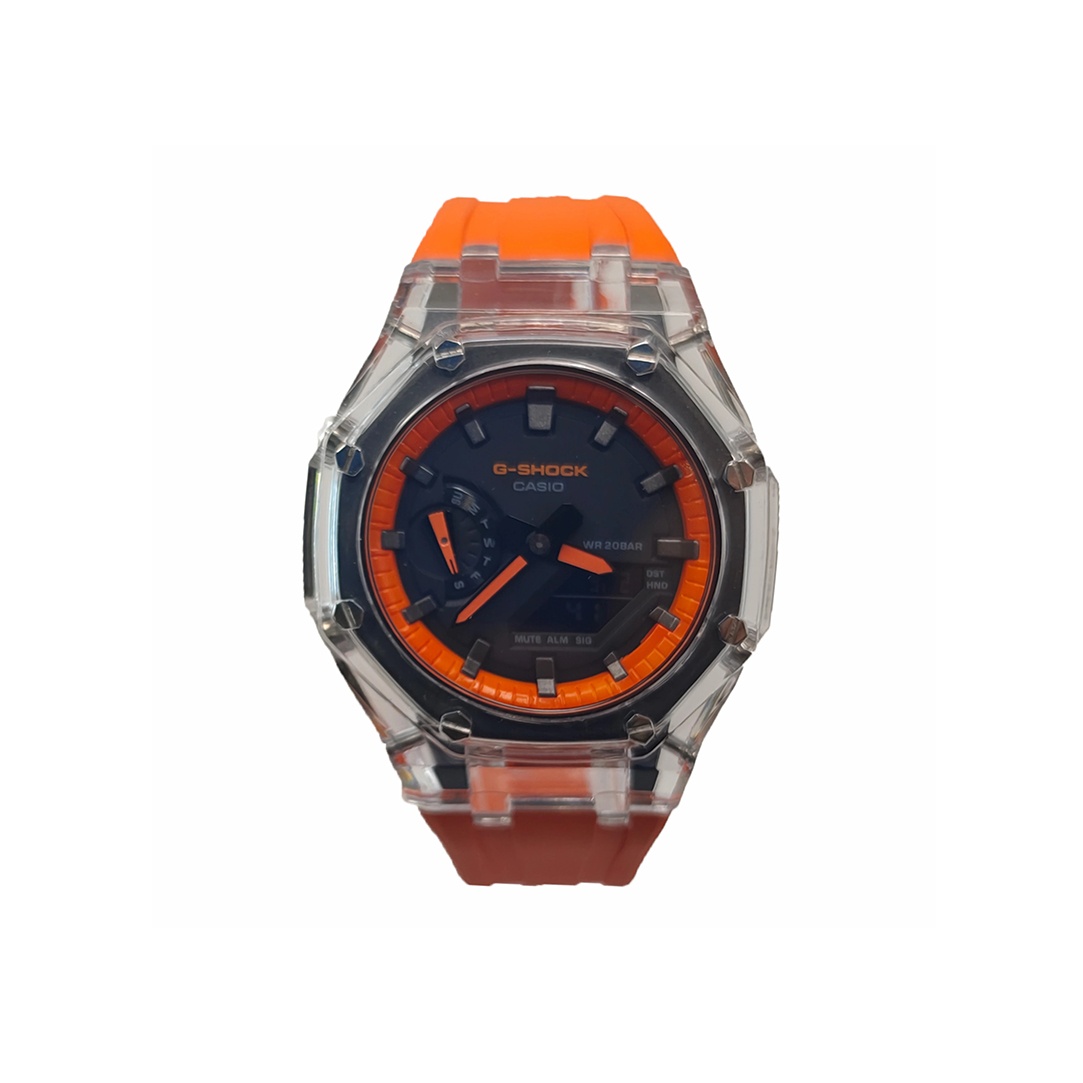 

CASIO Часы Men Liquid Crystal/Analog Dual Display Series Black Watch, Glacier Orange