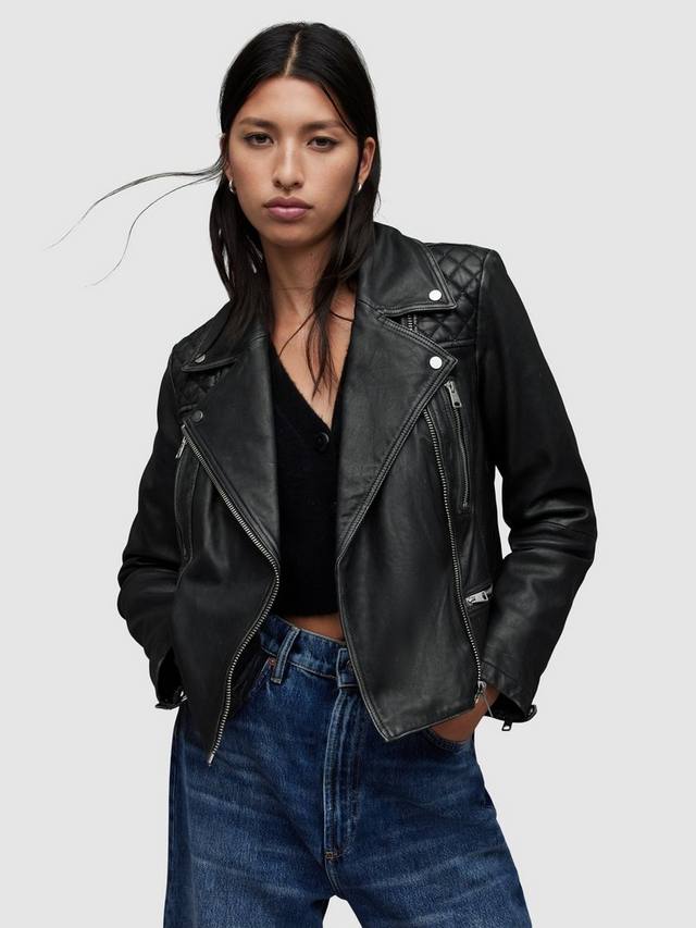 

Байкерская куртка из грузовой кожи AllSaints, черный