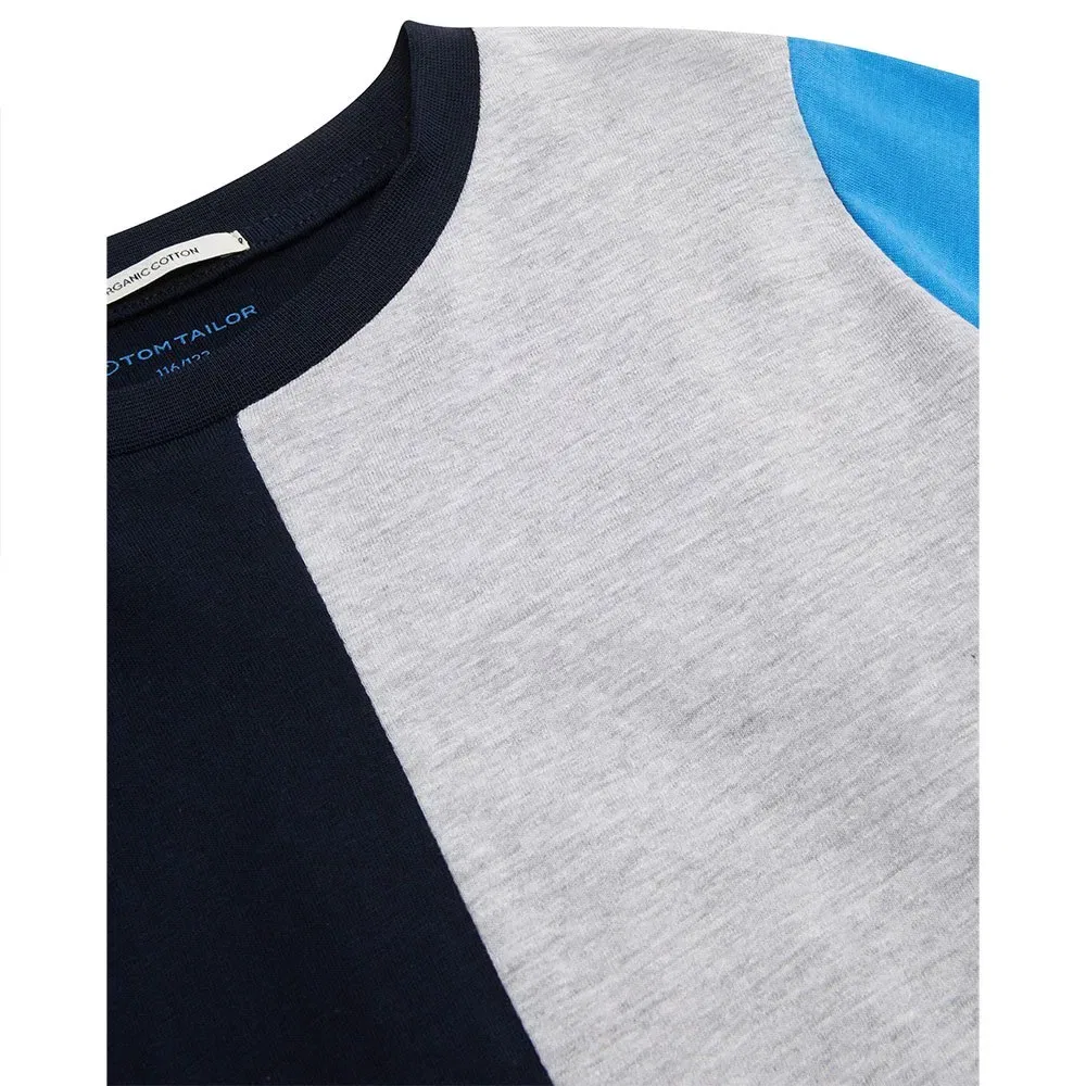 Футболка с длинным рукавом Colorblock Tom Tailor, синий — фото 3