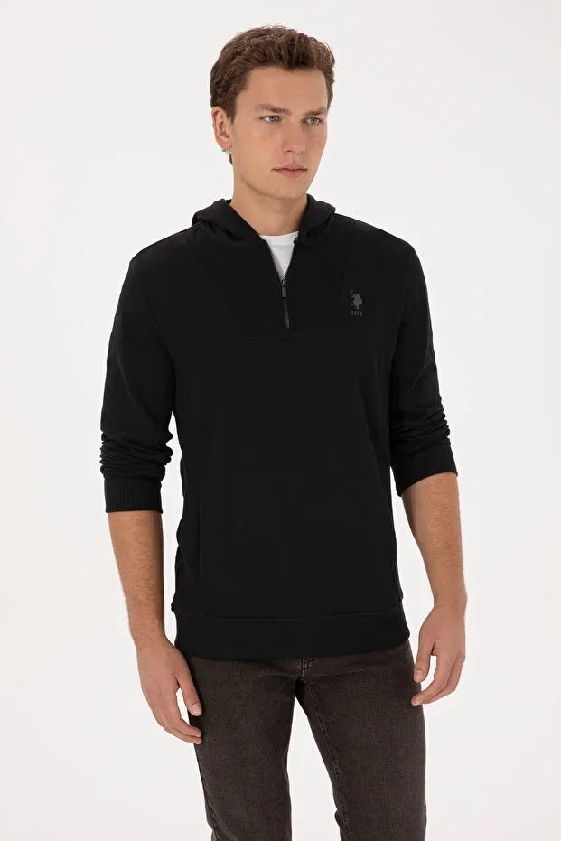 Мужские свитшот с капюшоном на молнии U.S. Polo Assn., Black — фото 3