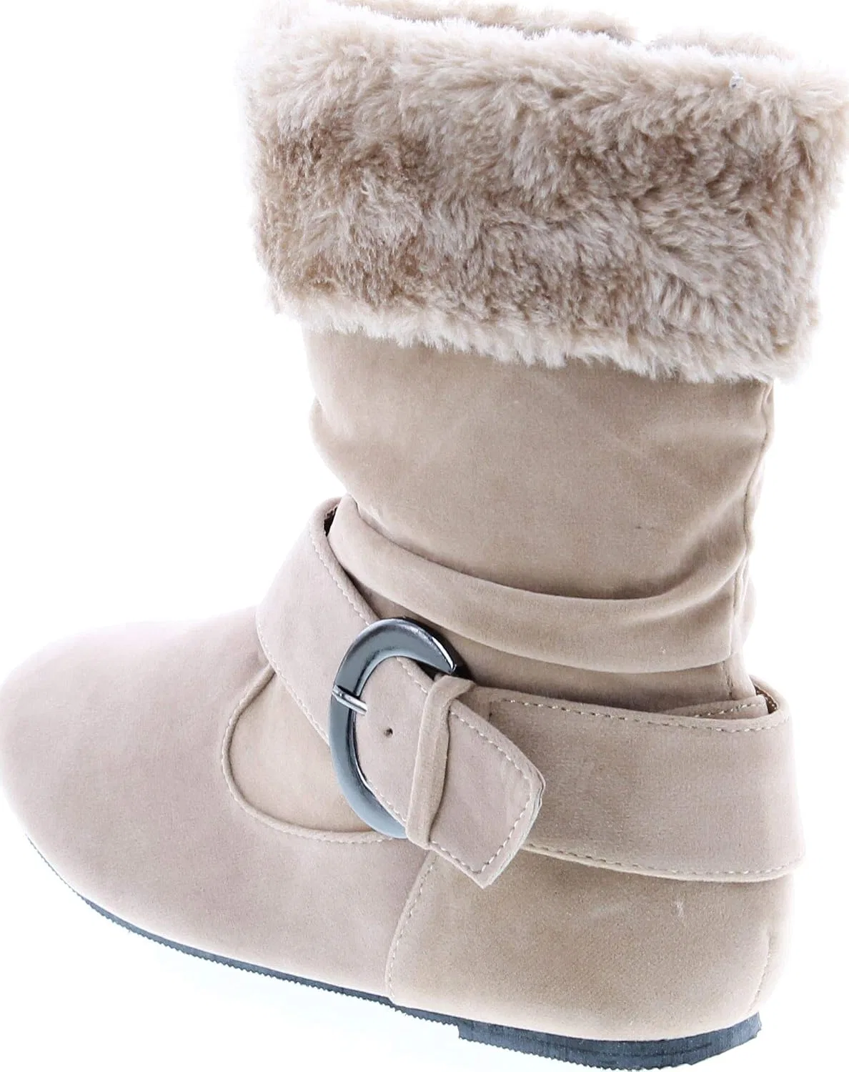 Детские сапоги для девочек с искусственным мехом Static Footwear, Tan — фото 3