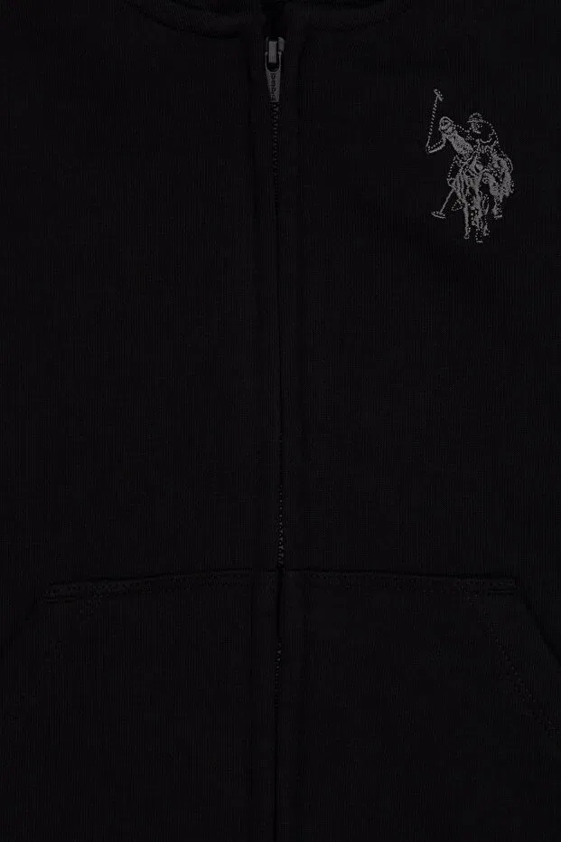 Детское худи с капюшоном на молнии U.S. Polo Assn., Black — фото 3