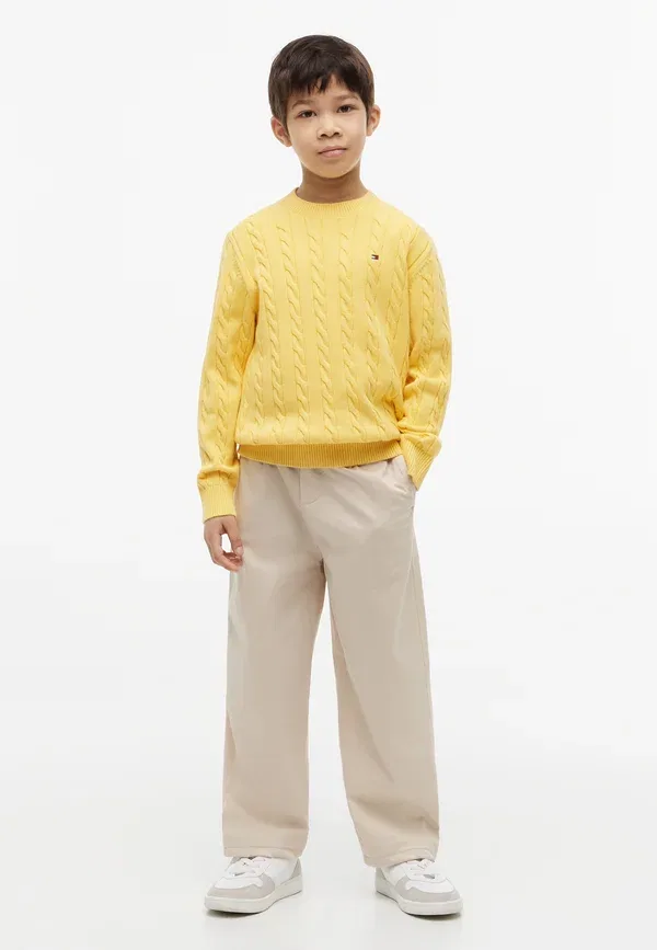 Брюки хлопковые Pleated pant Tommy Hilfiger, classic beige, бежевый — фото 2