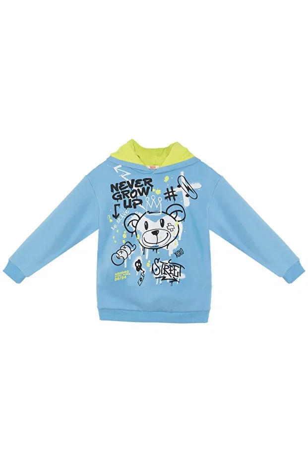 Детское худи для мальчиков хлопковое Cool Bear Boy Mshb&G, Blue — фото 4