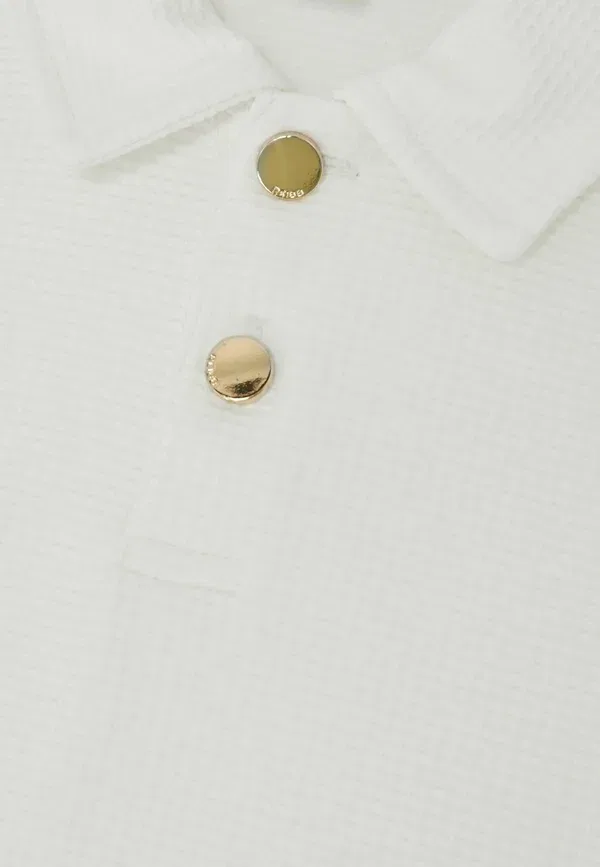 Поло с воротником Forno waffle half-button polo shirt Reiss, белый — фото 4
