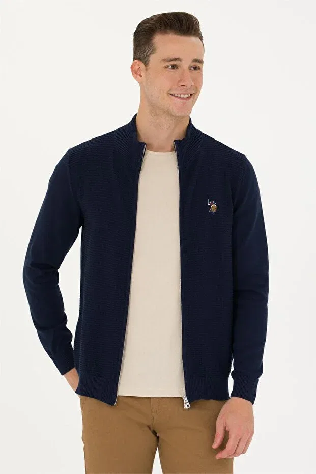 Мужской кардиган из хлопка Basics U.S. Polo Assn., Navy Blue