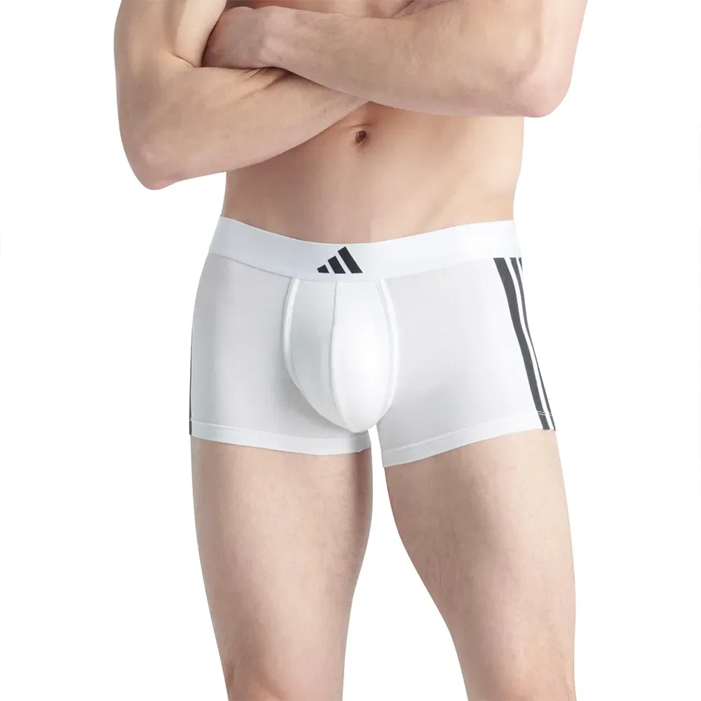 Мужские боксеры с эластичным поясом и фирменными тремя полосами Adidas, White