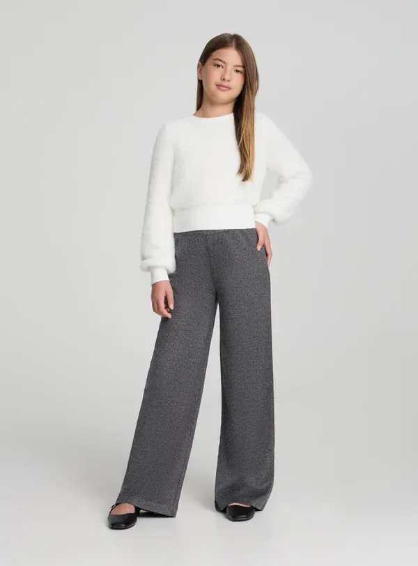 Джемпер из искусственного меха crop Maglia Terranova, bianco lana, белый