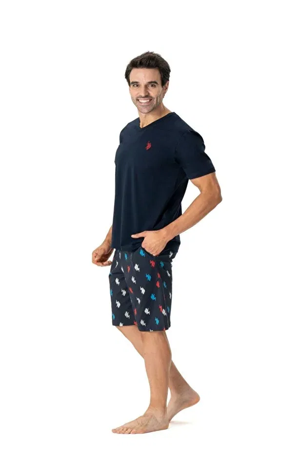 Мужской комплект футболки и шорт с принтом U.S. Polo Assn., Navy Blue — фото 2