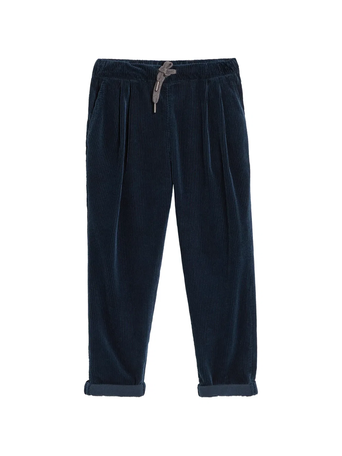 Вельветовые брюки со складками Brunello Cucinelli Kids, синий