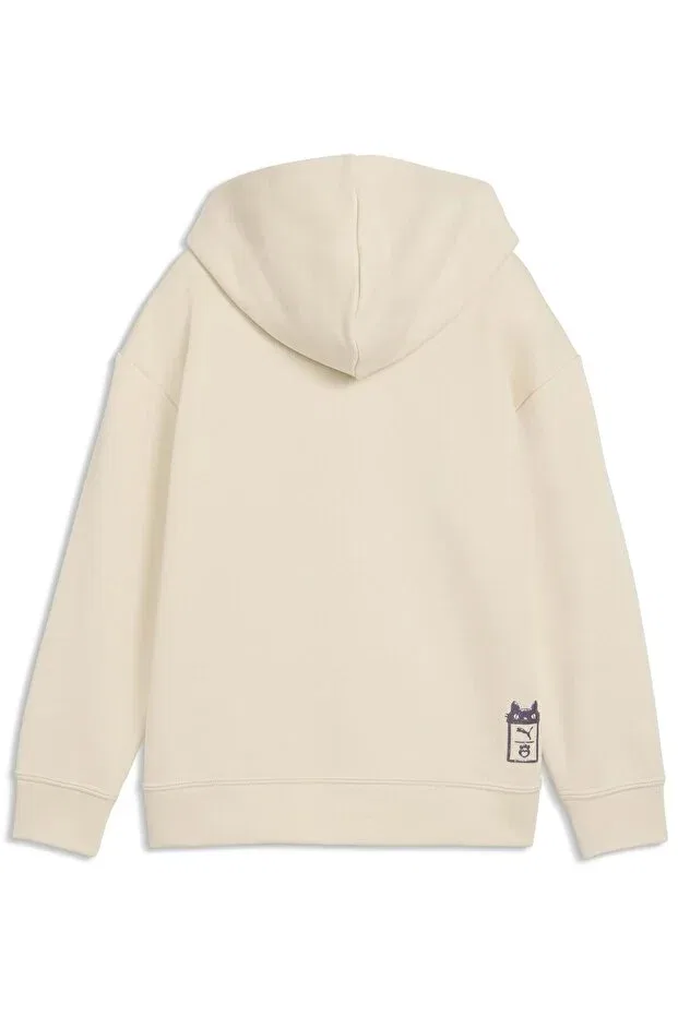 Детское худи с принтом Girls' Sweatshirt Puma, Off White — фото 2
