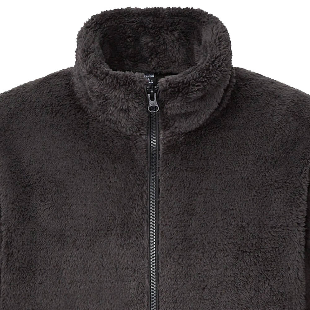 Куртка Uniqlo Fluffy Fleece Zipped, 08 темно-серый — фото 3
