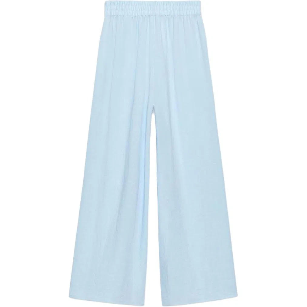 Женские повседневные брюки с широкими штанинами Sky Blue, ZARA, Sky Blue — фото 3