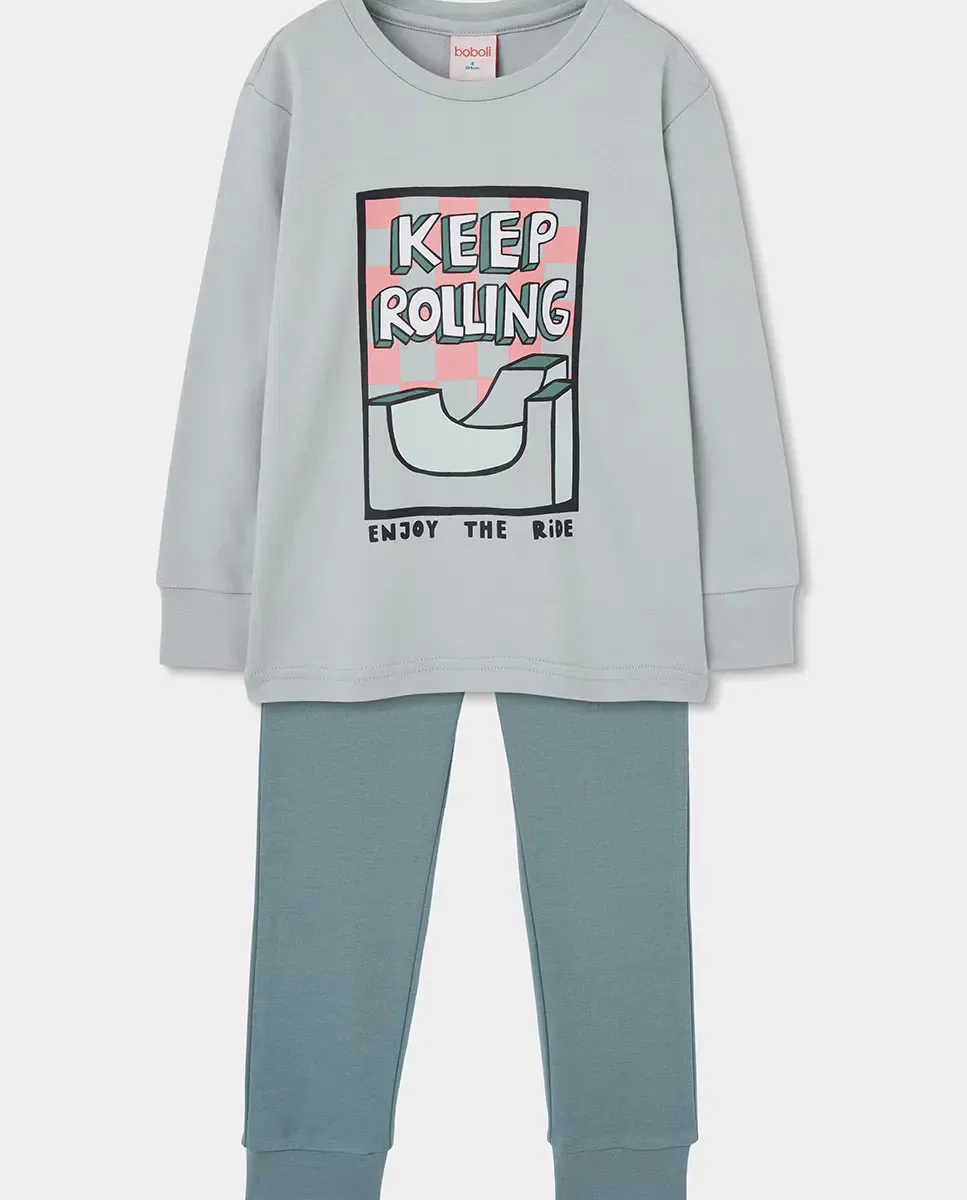 Детский комплект пижамы для мальчиков с принтом Keep Rolling Boboli, Rosa