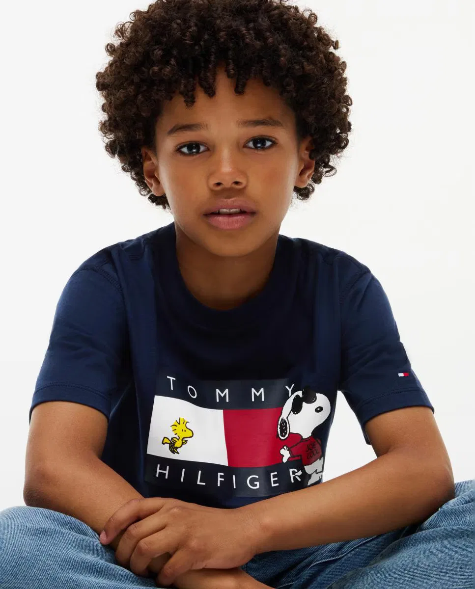 Детская футболка с коротким рукавом, Logo Snoopy, Tommy Hilfiger, желтый — фото 3