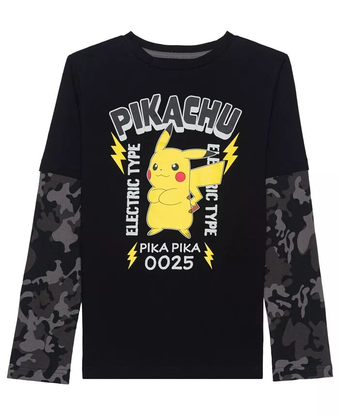 

Футболка с принтом Big Boys Twofer Pokemon, черный