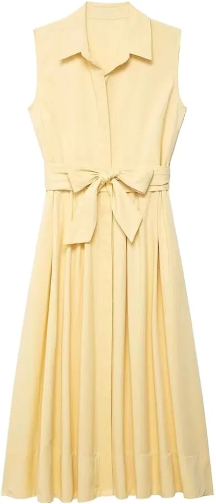 Женское шифоновое платье с запахом, Yellow