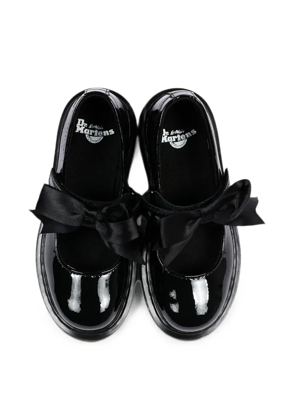 Балетки Maccy II из лакированной кожи с бантом Dr. Martens Kids, черный — фото 4