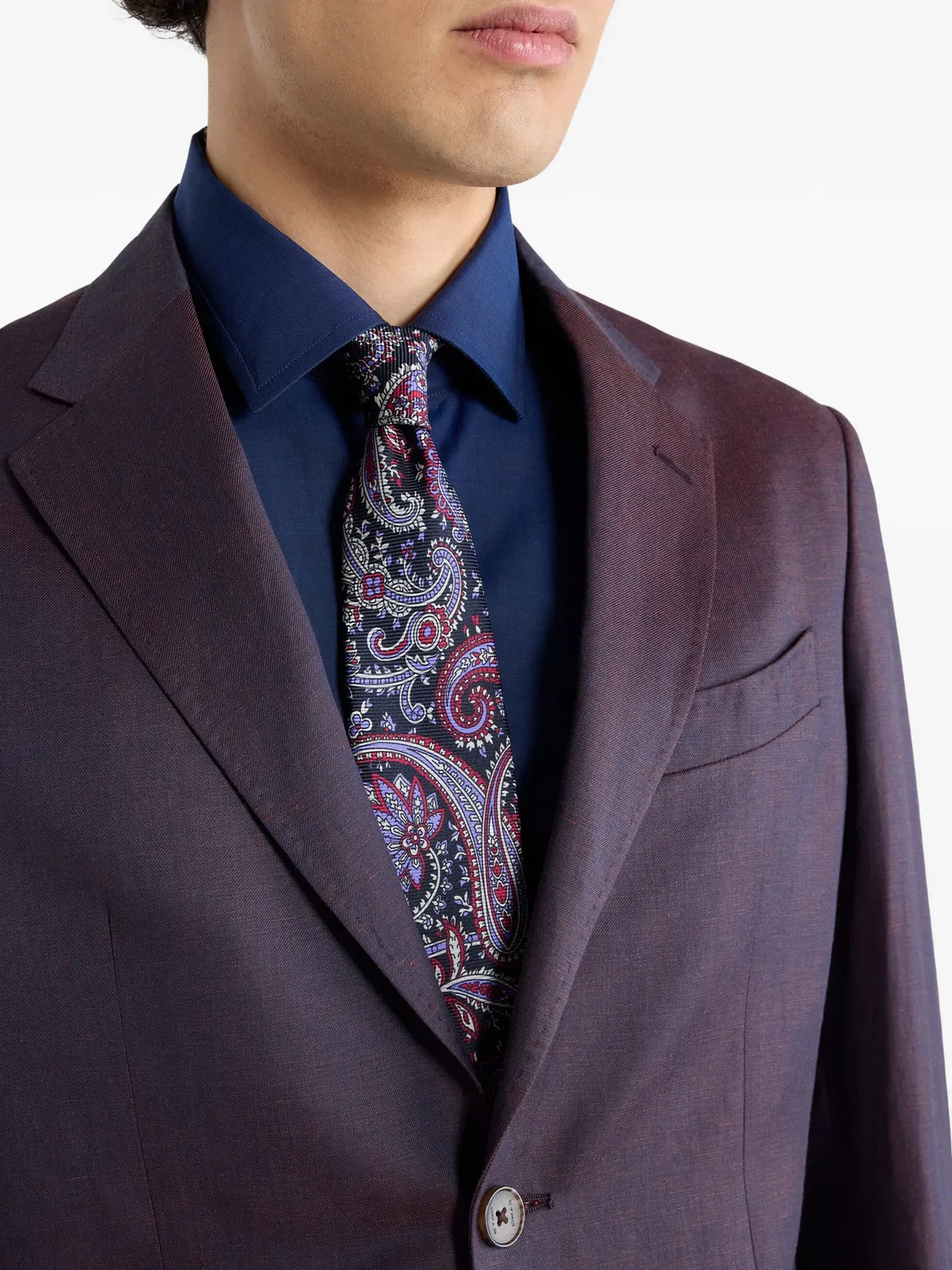ETRO Однобортный костюм - фиолетовый — фото 2