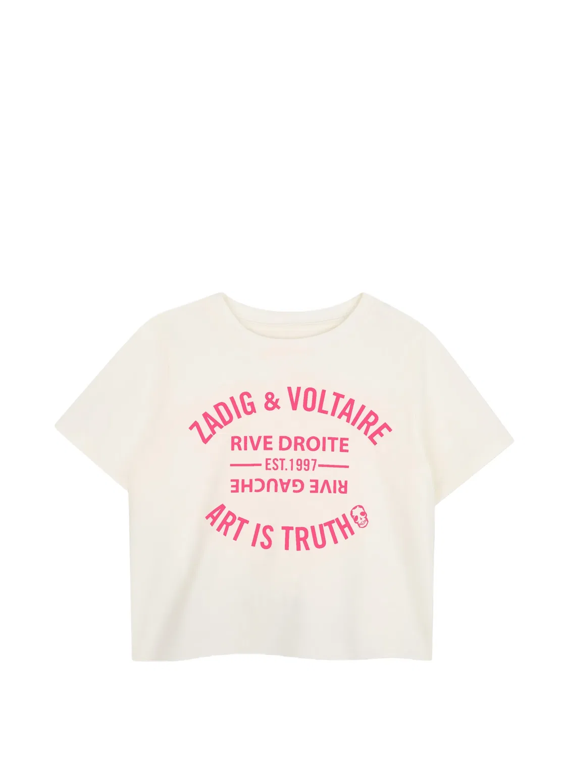Футболка с логотипом Zadig & Voltaire Kids, нейтральные цвета