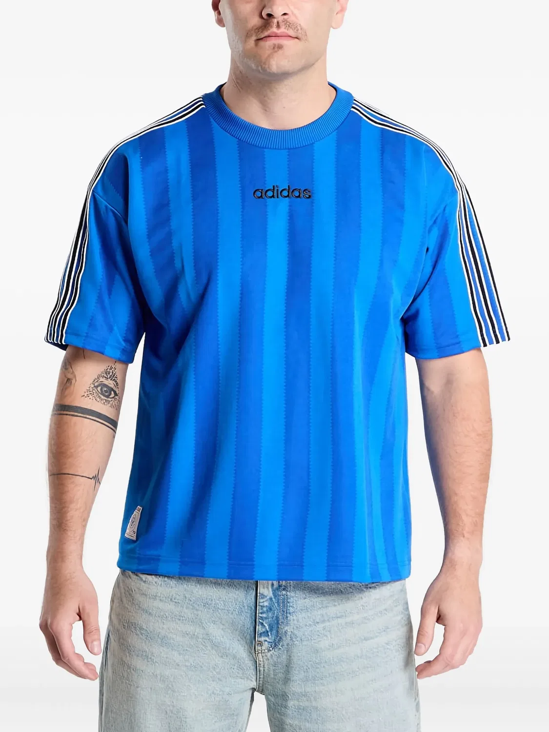 Рубашка с вертикальным полосатым узором Adidas, синий